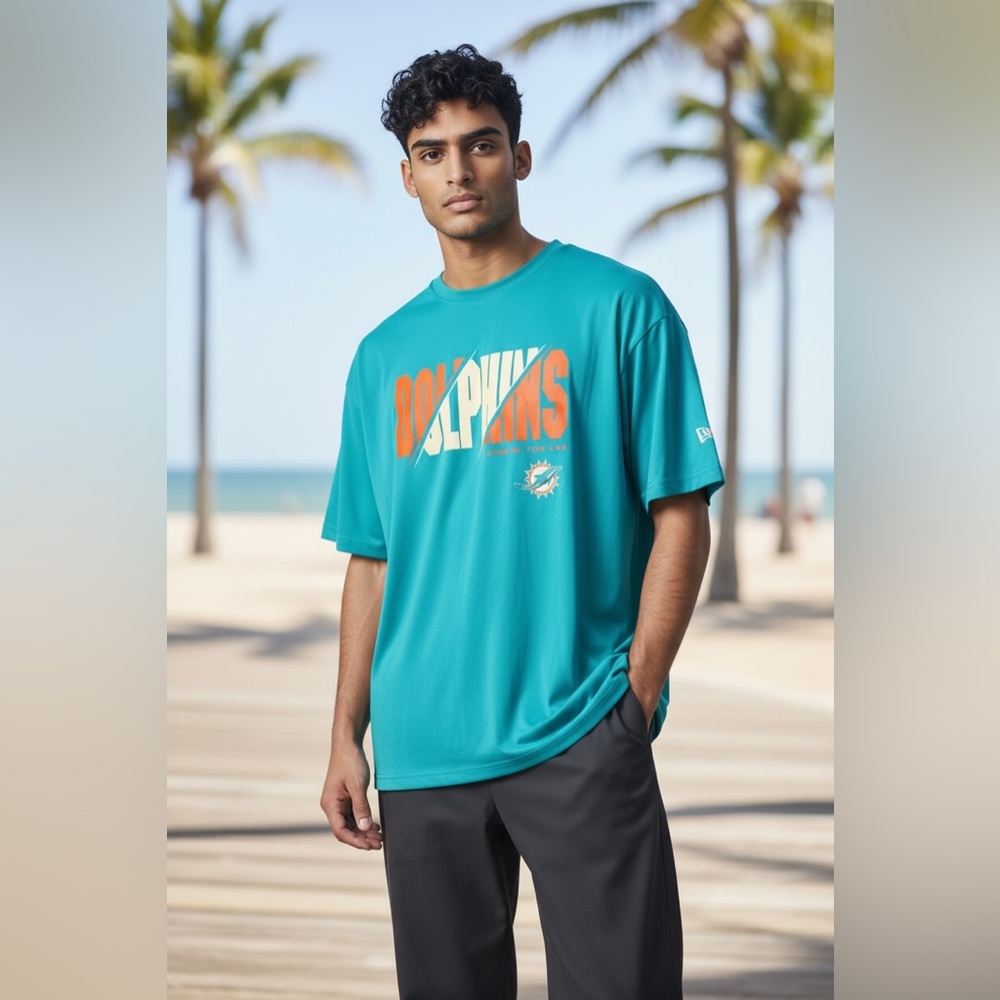 Miami Dolphins NFL Team Apparel Teal Performance Tee - Men's Size M - GUC